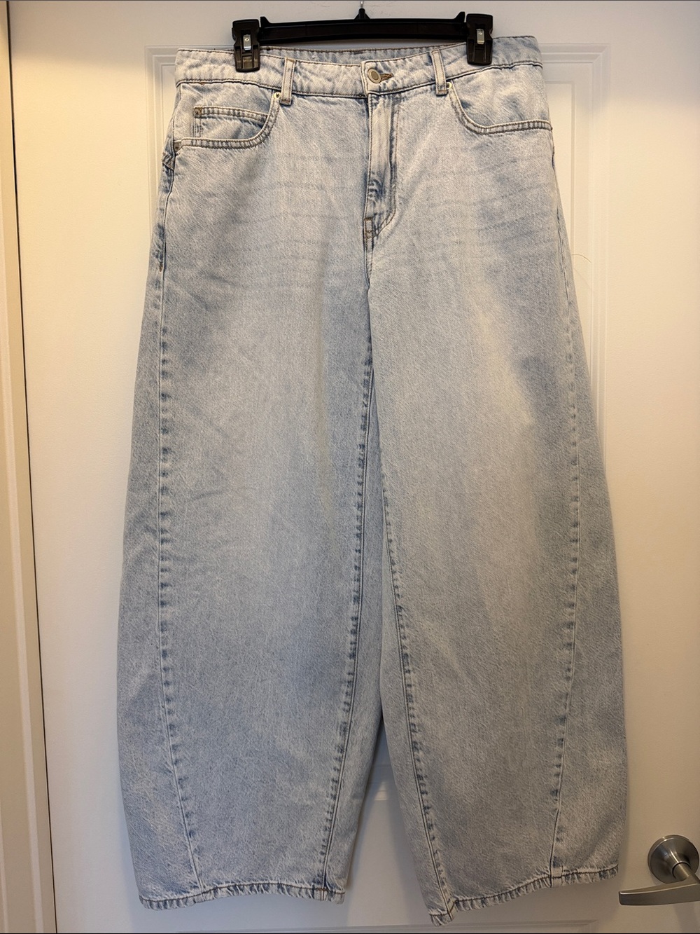 Zara Light Blue Boyfriend Wide-Leg Jeans